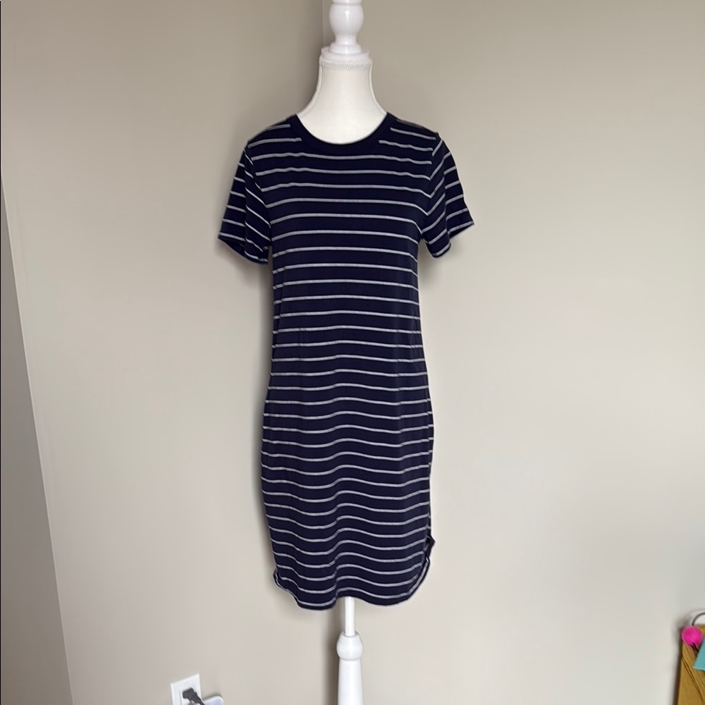 Old Navy Blue and White Striped Shirt DRESS